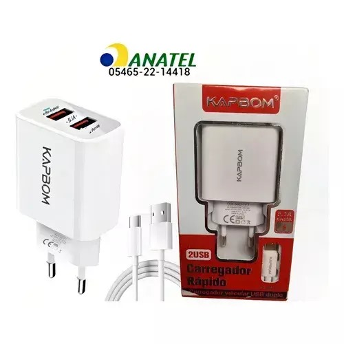 Carregador turbo 5.1a com 2 entradas completo Kabbom - Cópia (1)