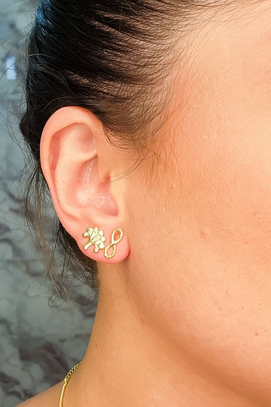 Duo Arvore Da Vida E Infinito Banhado em Ouro 18k