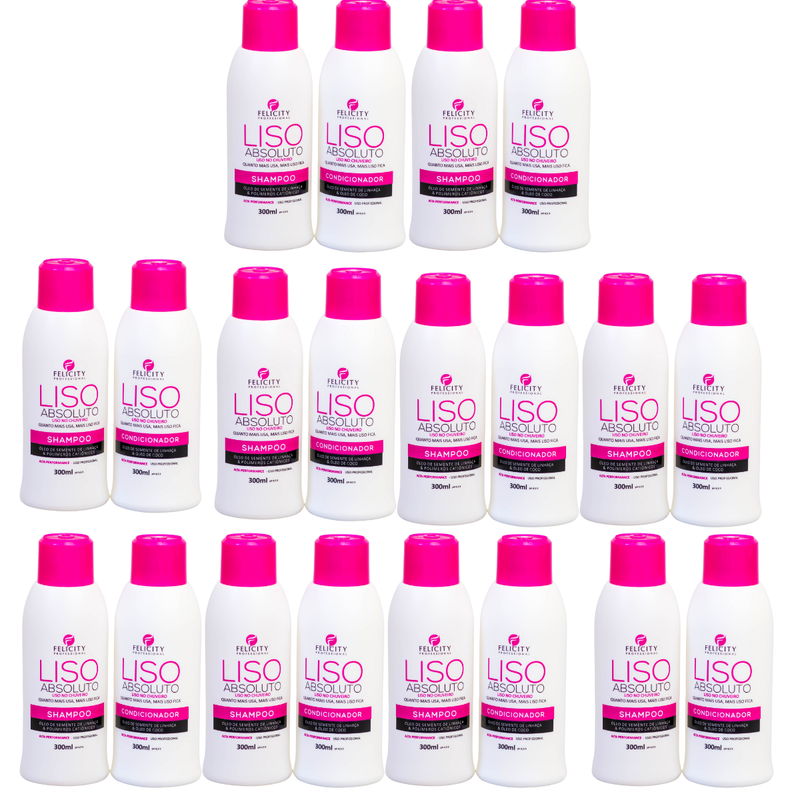 Kit Com 10 Kits Liso Absoluto Felicity Professional 20x300ml
