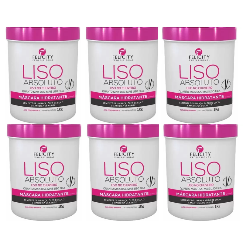Kit Com 6 Mascara Hidratante Liso absoluto Felicity 6x1k