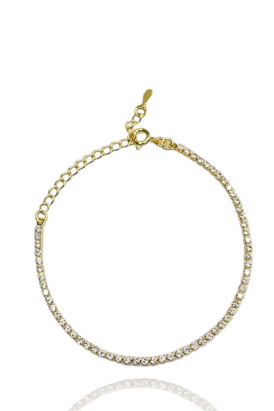 Pulseira Em Corrente De Zircônias Banhado em Ouro 18k