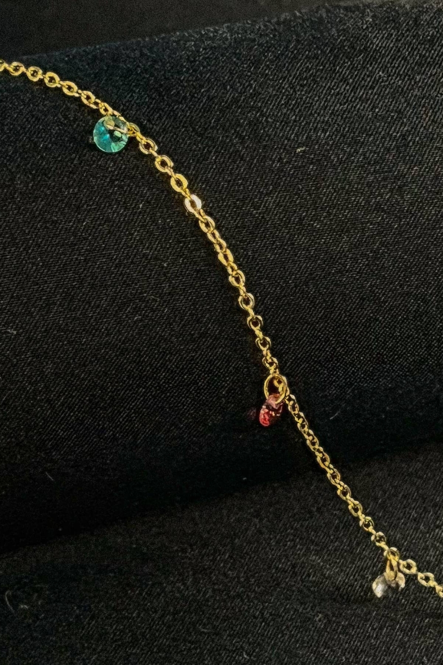 Tornozeleira Com Zircônia Coloridas Banhado em Ouro 18k