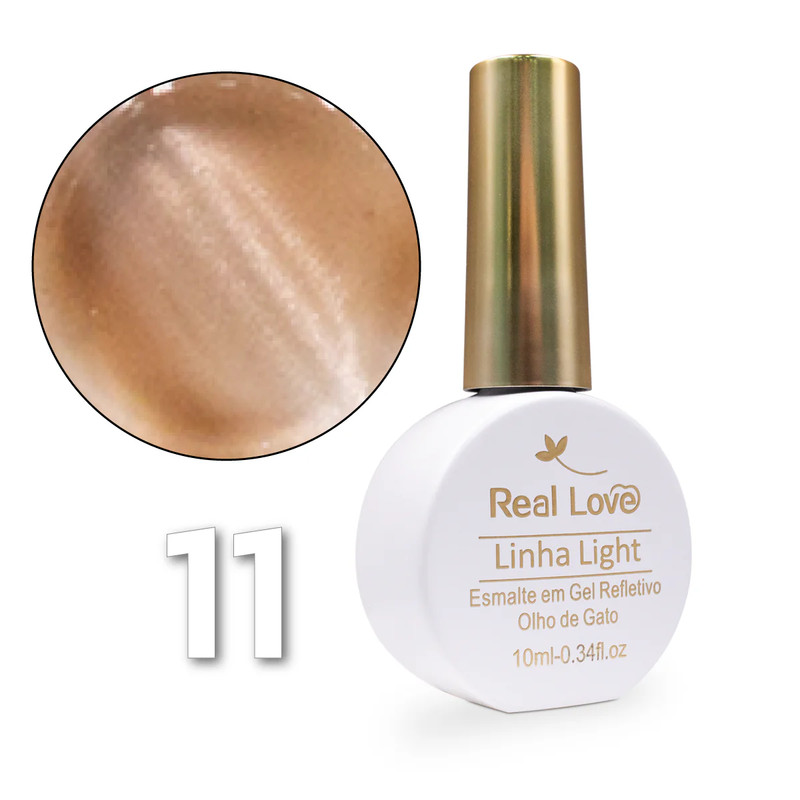 Esmalte em Gel refletivo Efeito Olho de Gel Real Love 10ml Cor:11