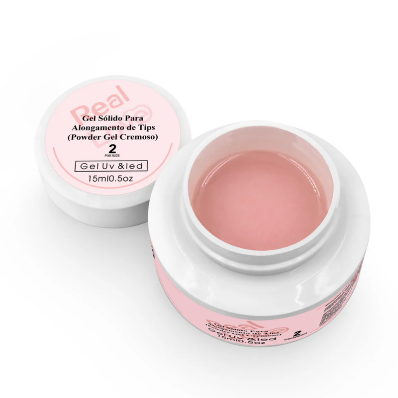 Gel  Alongamento Powder Gel 02 Pink Nude  Real Love