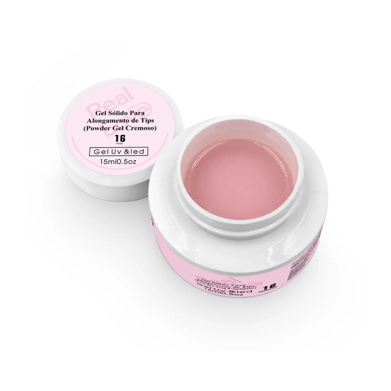 Gel Solido Para Alongamento Powder Gel 16 Nude Real Love 15g