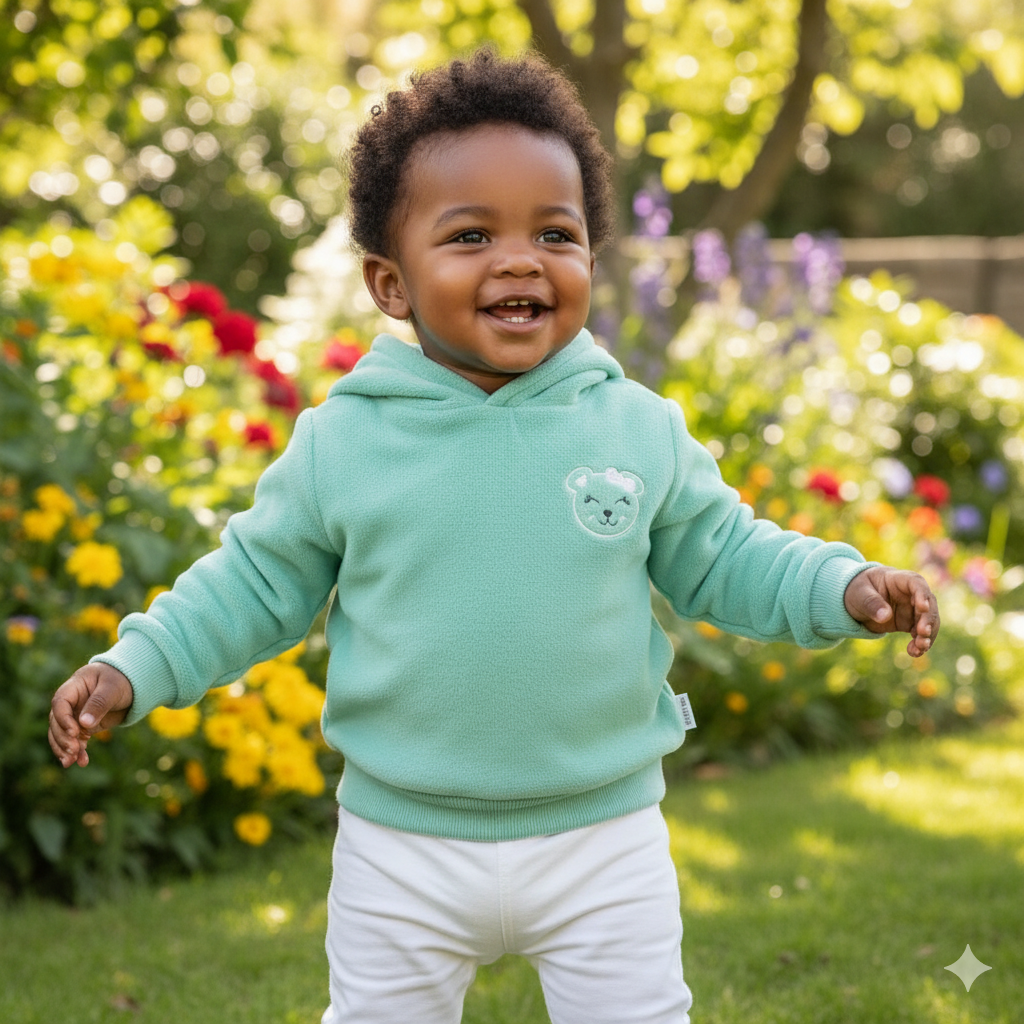 Blusa Plush Com Capuz De Orelhinha E Bordado Ursinho