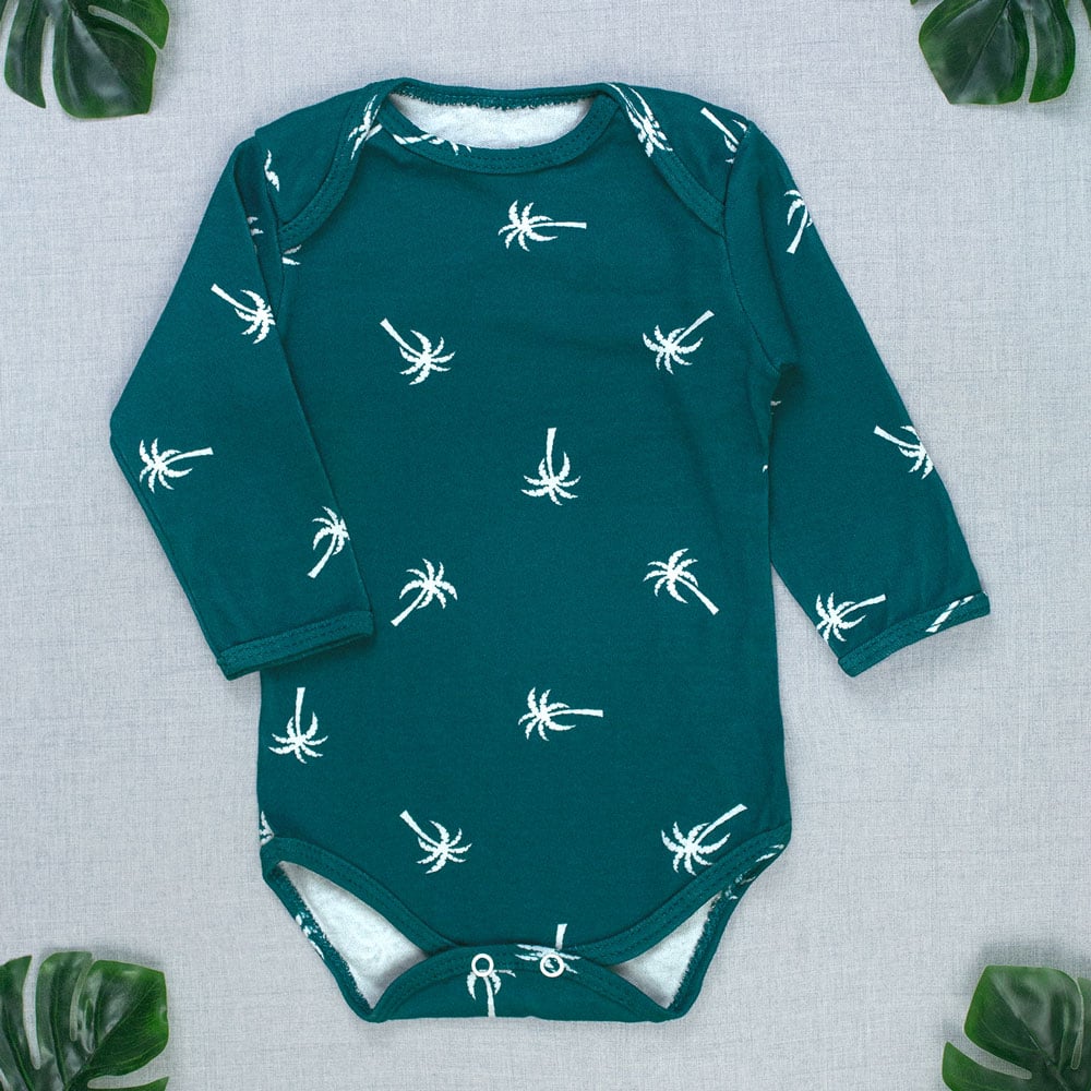 Body Bebê Estampado Coqueiros Ideal Para O Enxoval Perfeito