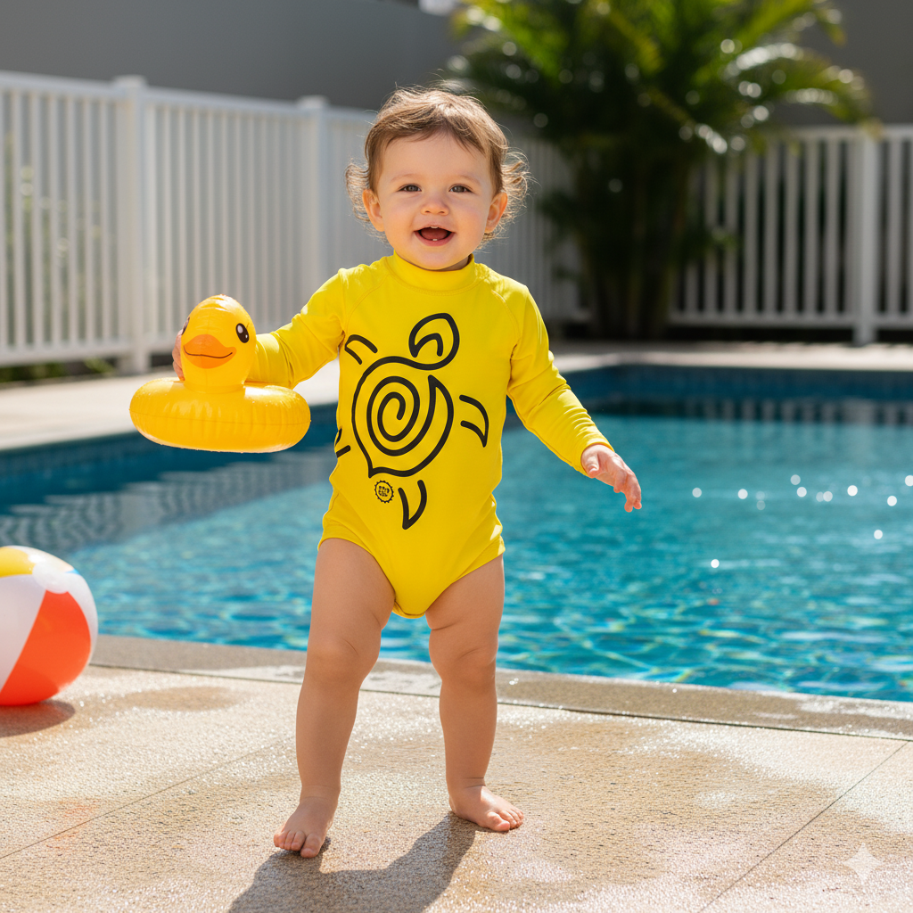 Body Longo Uv50+ Amarelo – Ideal Para Praia E Piscina