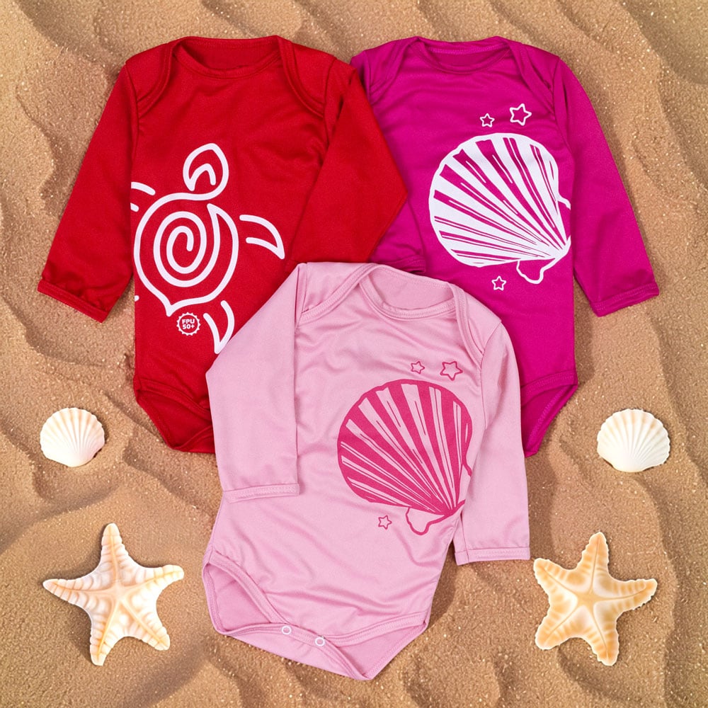 Body Manga Longa Uv50+ Para Bebê Menina
