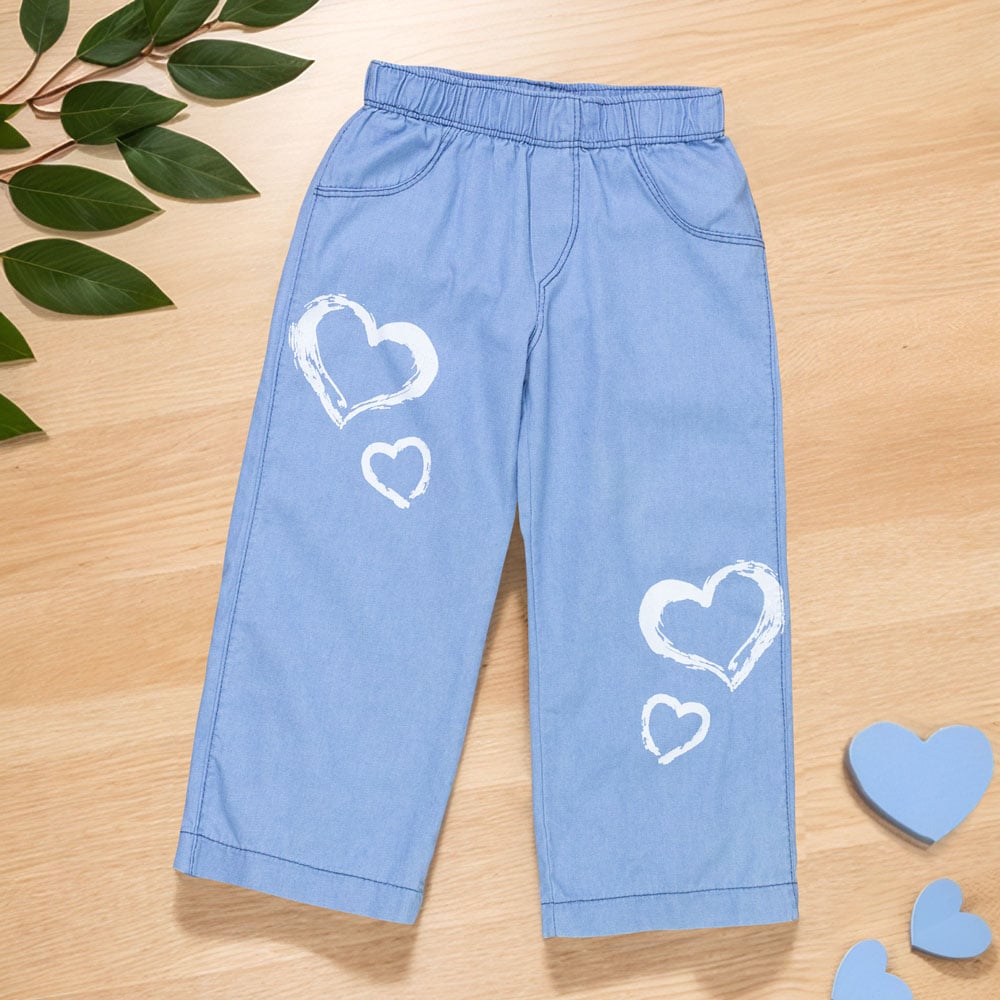 Calça Jeans Infantil Estilo Wide Leg Para Meninas