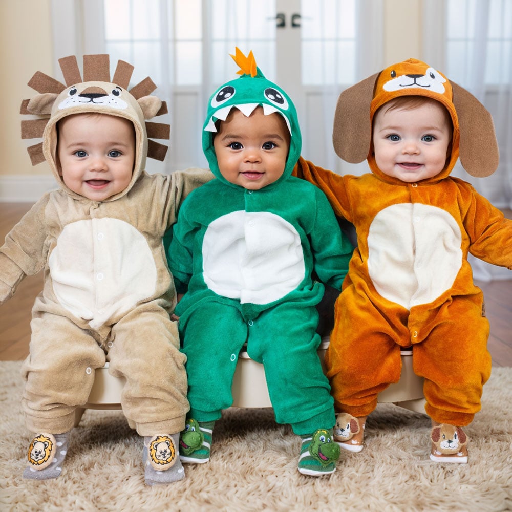 Conjunto De Macacão Temático De Bichinhos Em Plush Plush 3d Com Pantufa Lúd