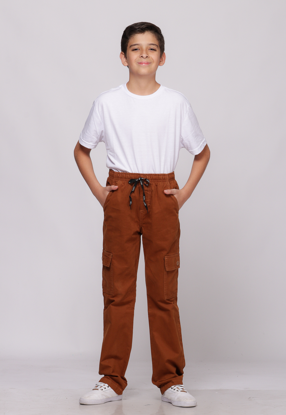 Calça Masculina Cargo Juvenil Caramelo