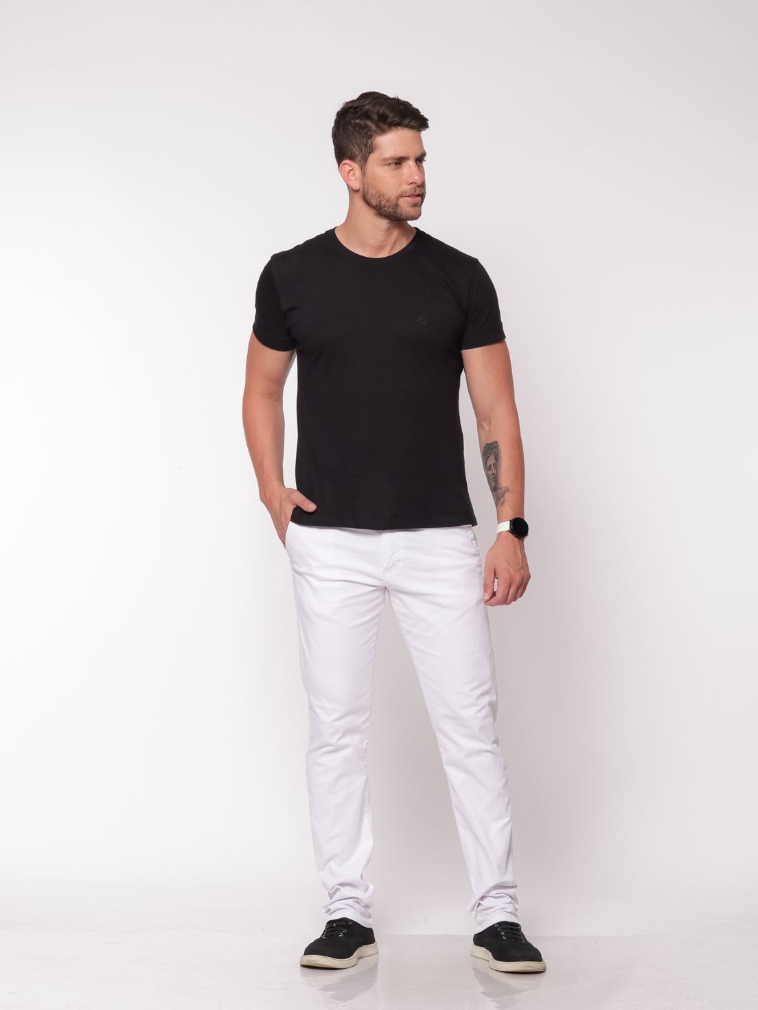 Calça masculina em Sarja 7894 Branca
