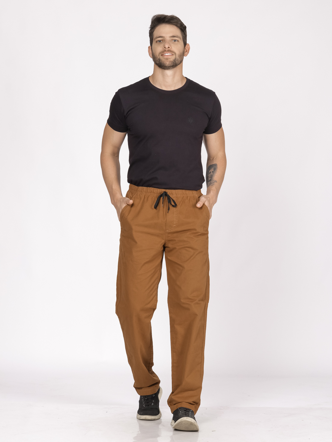 Calça masculina em Sarja 7910 Caramelo