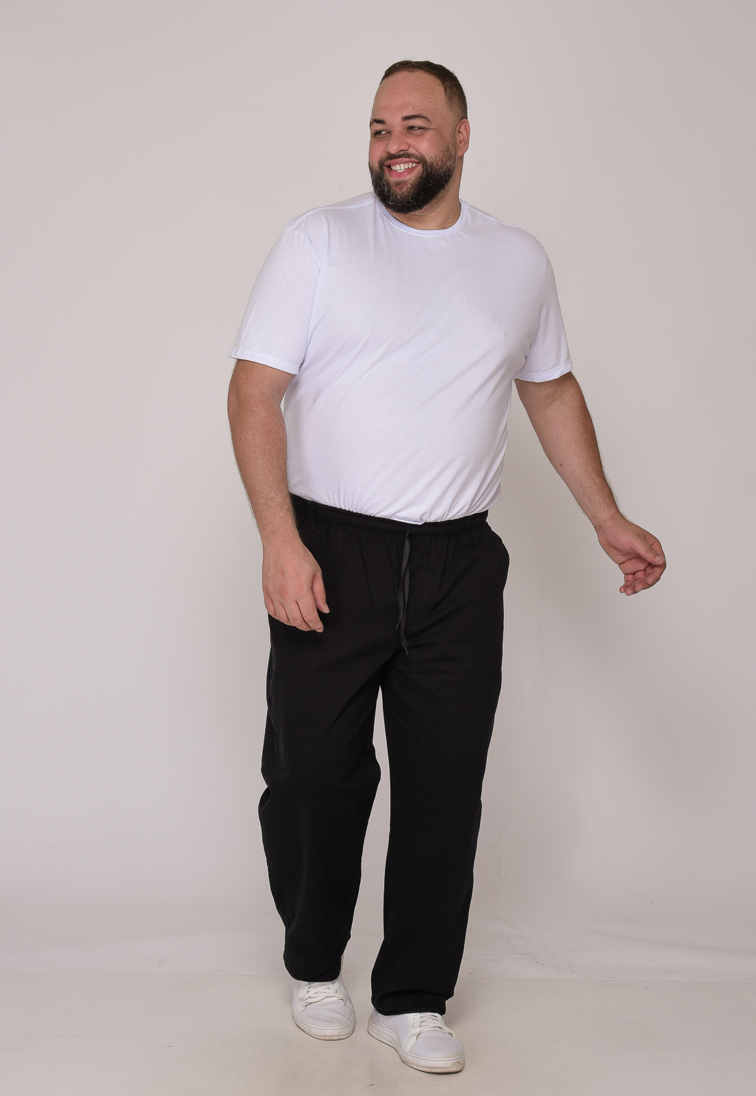 Calça Masculina Plus Size Sarja Preto