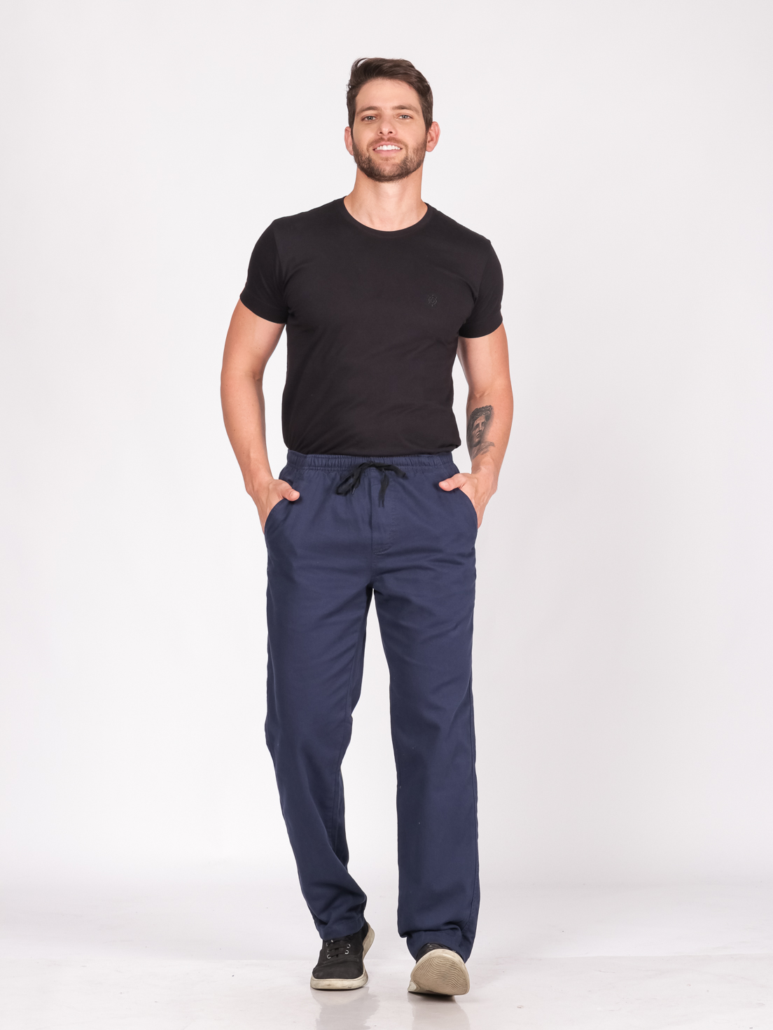Calça masculina Sarja 7910 Azul Marinho