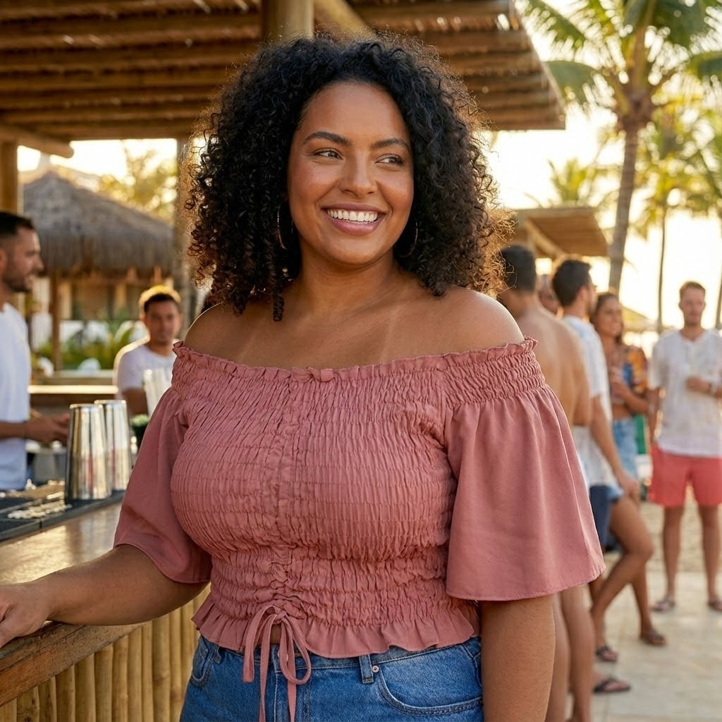 BLUSA PLUS SIZE DOLCE SEDUTTI CROPPED ELASTEX DANY ROSE