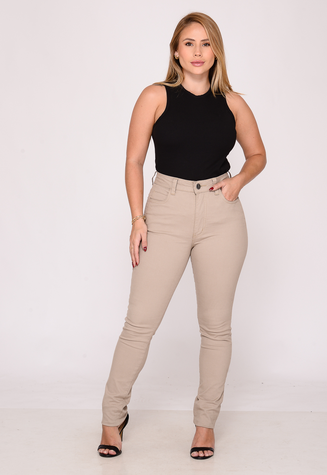 Calça Feminina 7951 Bege Escuro