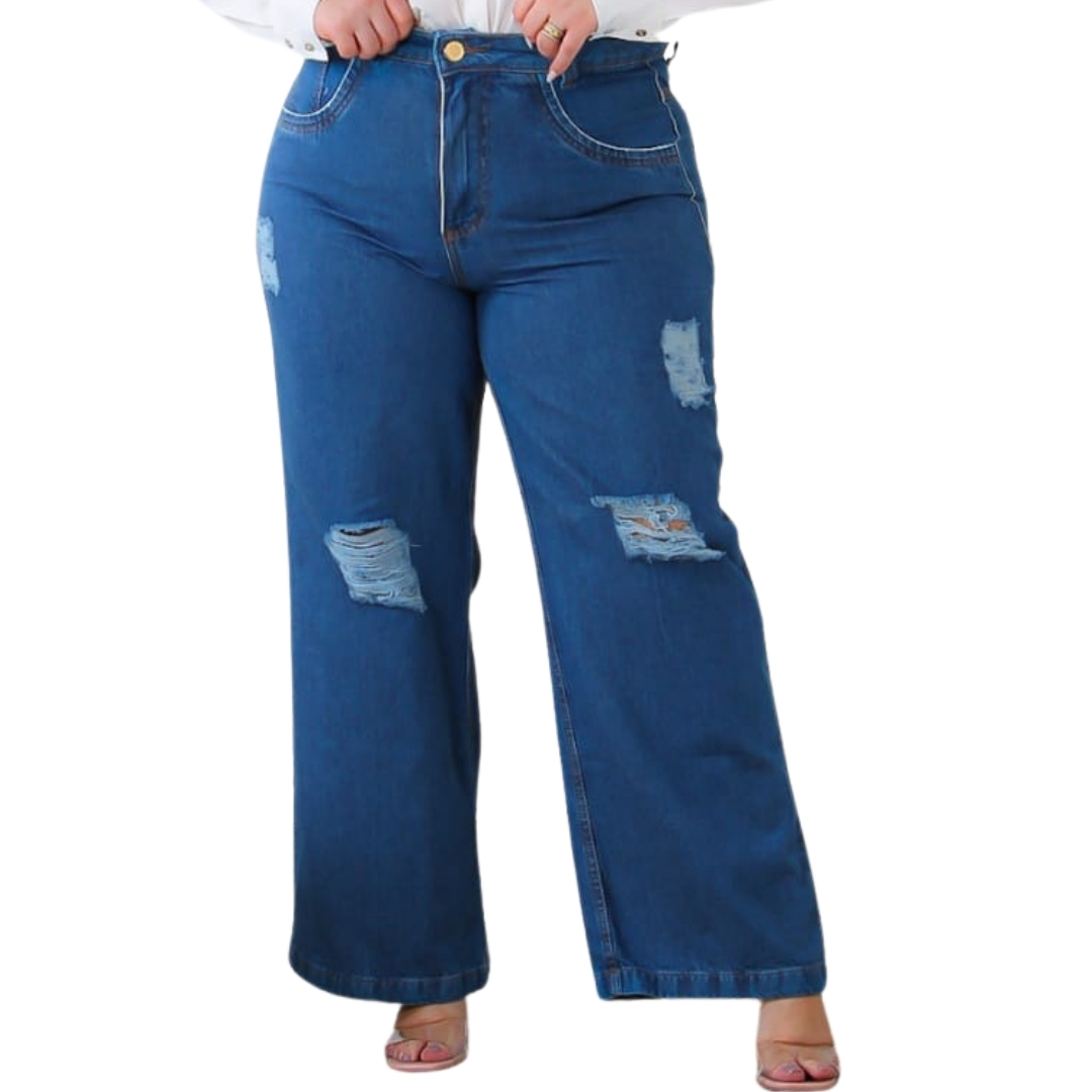 Calça Jeans Plus Size Boot Upcicle MRD - AUDAZ MODA PLUS SIZE