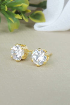 Brinco Mini Ponto de Luz Banhado em Ouro 18k