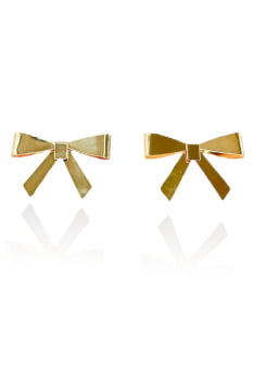 Brinco Ear Cuff Laço Grande Banhado em Ouro 18k