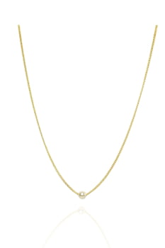 Choker Com Uma Pérola Banhado em Ouro 18k