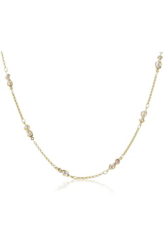 Colar com Corrente de Mini Pérolas Banhado em Ouro 18k