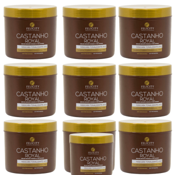 Kit Com 10 Mascara Tonalizante Castanho Royal Felicity 500gr Kit Com 10 Mascara Tonalizante Castanho Royal Felicity 500gr