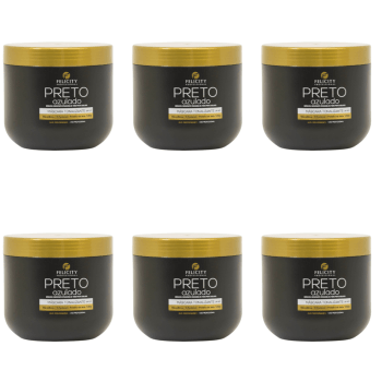 Kit Com 6 Mascara Tonalizante Preto Azulado Felicity 500Gr Kit Com 6 Mascara Tonalizante Preto Azulado Felicity 500Gr