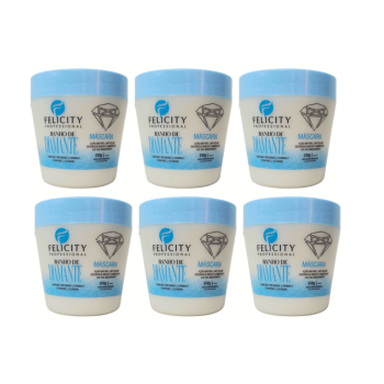 Kit Com 6 Mascaras Capilar Banho de Diamantes Felicity 250gr