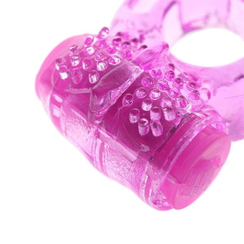 Anel Peniano Com Vibrador Borboleta Super Flexível Cor:roxo