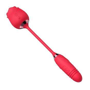 Vibrador Pontog Clitóris Vai E Vem Formato Rosa Usb Vermelho