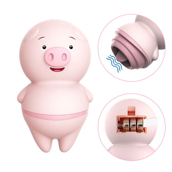 Vibrador Porquinho Estimulador Clitóris Língua Bateria Lr44