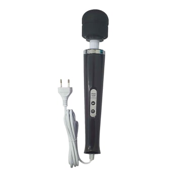 Vibrador Silencioso Varinha Mágica Silicone Texturizado Tomada Cor:preto
