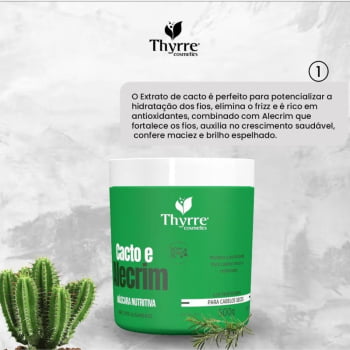 Mascara Nutritiva Cacto e Alecrim 500gr Thyrre Cosmeticos