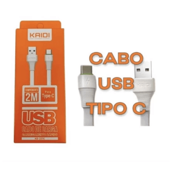 Cabo Kaidi Usb Celular 2M - Tipo C, Micro e IOS