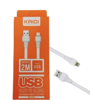 Cabo Kaidi Usb Celular 2M - Tipo C, Micro e IOS