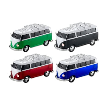 Caixinha de Som Formato Carro Kombi Bluetooth USB Cor:Preto