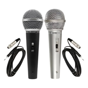 Conjunto 2 Microfones Dinâmicos Profissionais Conexão P10 Conjunto 2 Microfones Dinâmicos Profissionais Conexão P10