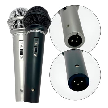 Conjunto 2 Microfones Dinâmicos Profissionais Conexão P10
