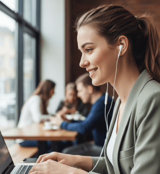 Fone com Fio USB-C Branco Microfone Cancelamento de Ruído