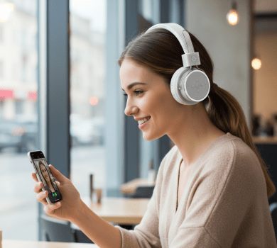 Fone de Ouvido Articulável Bluetooth Microfone Som Cor:Branco