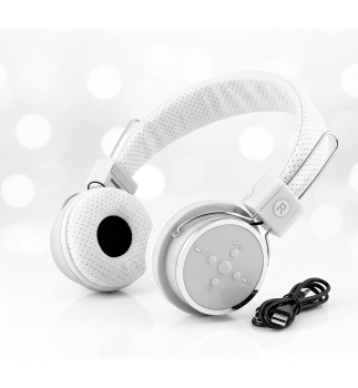 Fone de Ouvido Articulável Bluetooth Microfone Som Cor:Branco