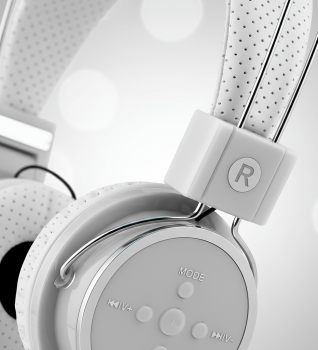 Fone de Ouvido Articulável Bluetooth Microfone Som Cor:Branco