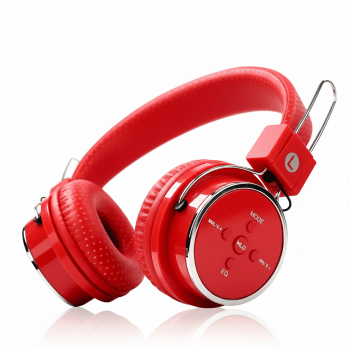 Fone de Ouvido Articulável Bluetooth Microfone Som Cor:Vermelho