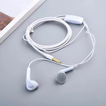 Fone de Ouvido com Fio In-Ear P2 Microfone Estéreo Cor:Branco