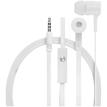 Fone Intra-Auricular Microfone Anti-Ruído com Fio Cor:Branco