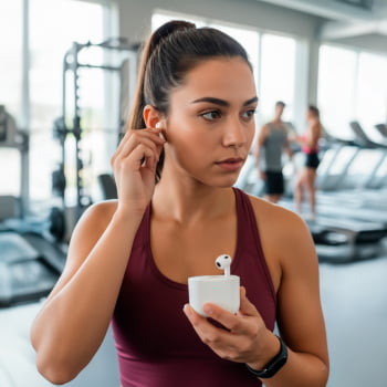 Fone sem Fio Bluetooth Branco Áudio Smart Tocuh Som