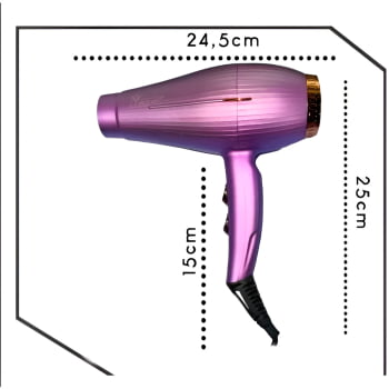 Secador Cabelo Modelador Difusor De Calor Secagem Lilás 220v