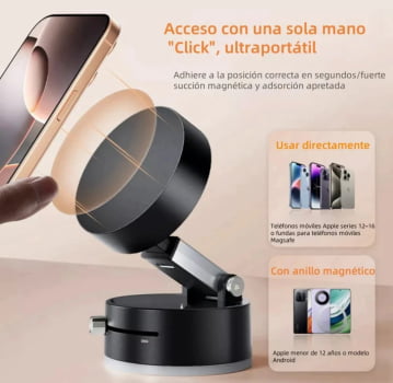 Suporte Magnético Portátil Dobrável A Vácuo Para Telefone